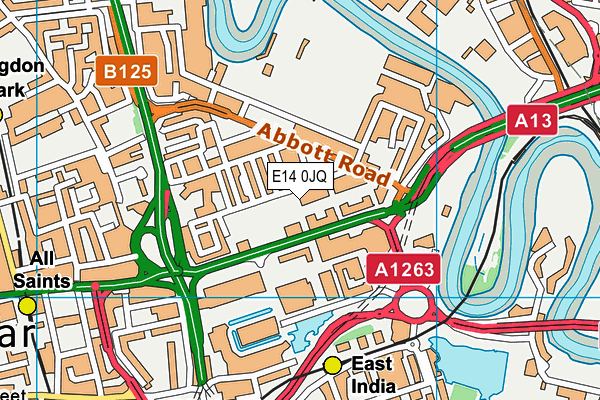 E14 0JQ map - OS VectorMap District (Ordnance Survey)