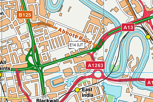 E14 0JT map - OS VectorMap District (Ordnance Survey)