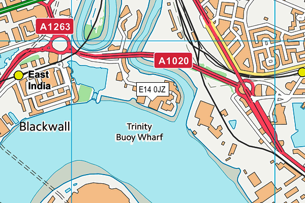 E14 0JZ map - OS VectorMap District (Ordnance Survey)