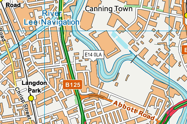 E14 0LA map - OS VectorMap District (Ordnance Survey)