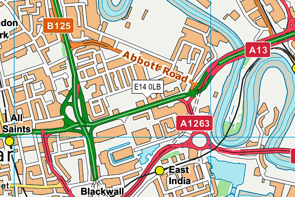E14 0LB map - OS VectorMap District (Ordnance Survey)