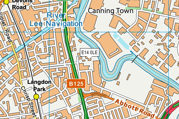 E14 0LE map - OS VectorMap District (Ordnance Survey)