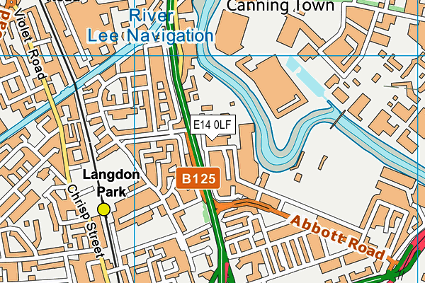 E14 0LF map - OS VectorMap District (Ordnance Survey)