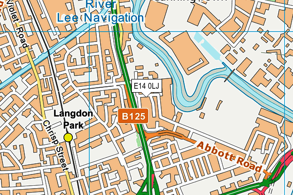 E14 0LJ map - OS VectorMap District (Ordnance Survey)