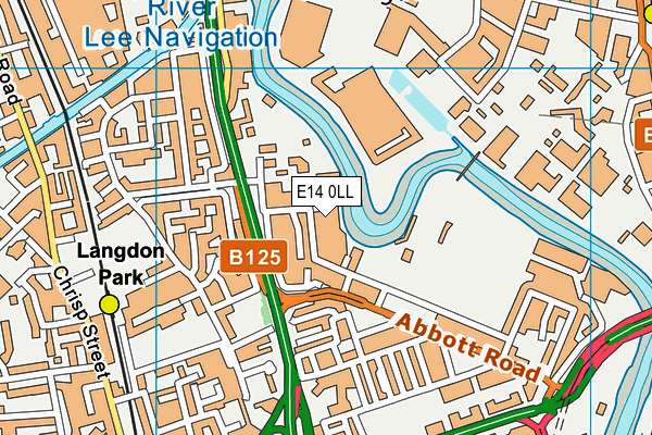 E14 0LL map - OS VectorMap District (Ordnance Survey)