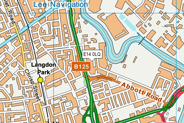 E14 0LQ map - OS VectorMap District (Ordnance Survey)