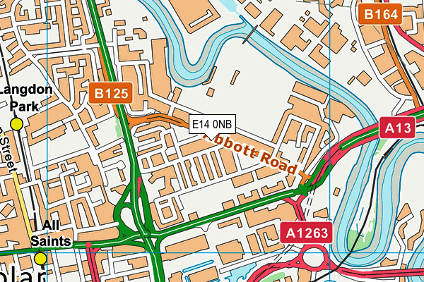 E14 0NB map - OS VectorMap District (Ordnance Survey)