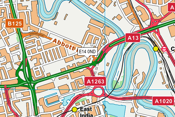 E14 0ND map - OS VectorMap District (Ordnance Survey)