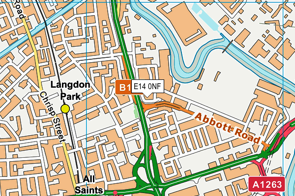 E14 0NF map - OS VectorMap District (Ordnance Survey)