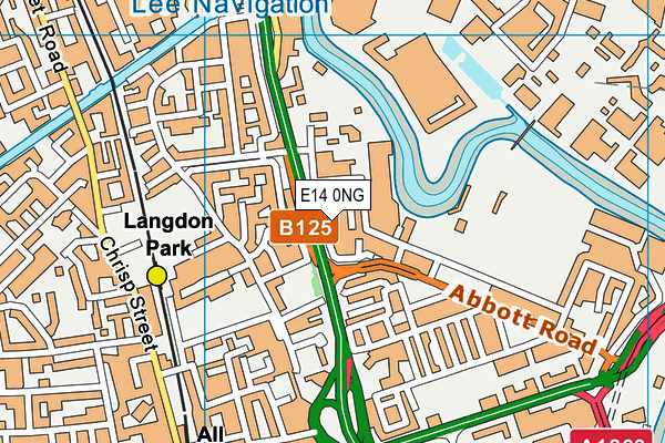 E14 0NG map - OS VectorMap District (Ordnance Survey)