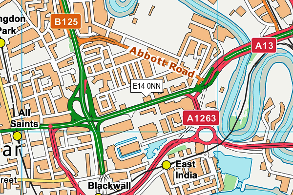 E14 0NN map - OS VectorMap District (Ordnance Survey)