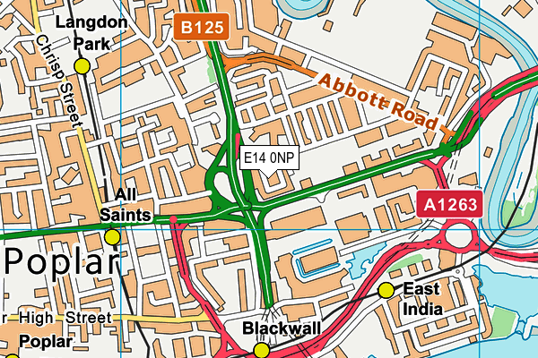 E14 0NP map - OS VectorMap District (Ordnance Survey)