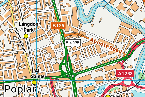 E14 0PE map - OS VectorMap District (Ordnance Survey)