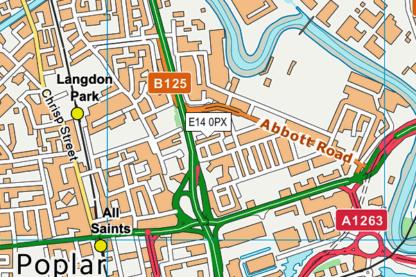 E14 0PX map - OS VectorMap District (Ordnance Survey)