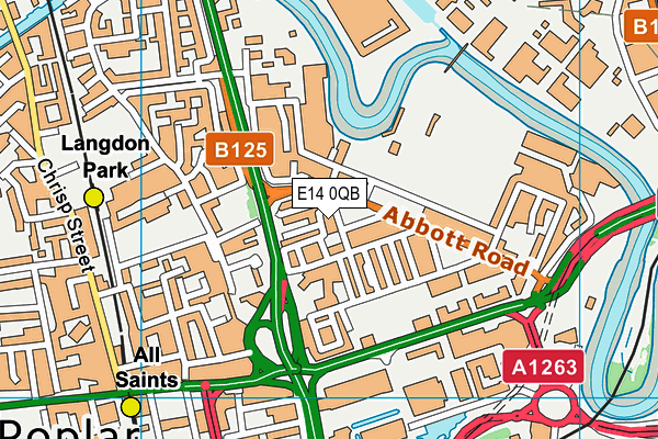 E14 0QB map - OS VectorMap District (Ordnance Survey)