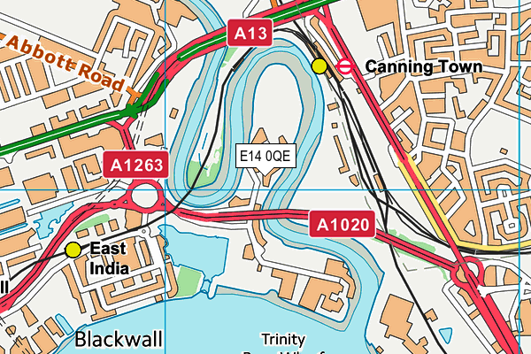 E14 0QE map - OS VectorMap District (Ordnance Survey)