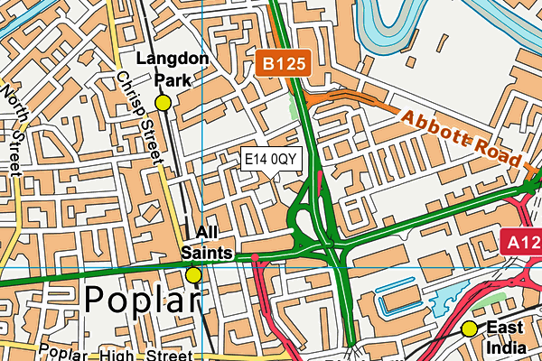 E14 0QY map - OS VectorMap District (Ordnance Survey)