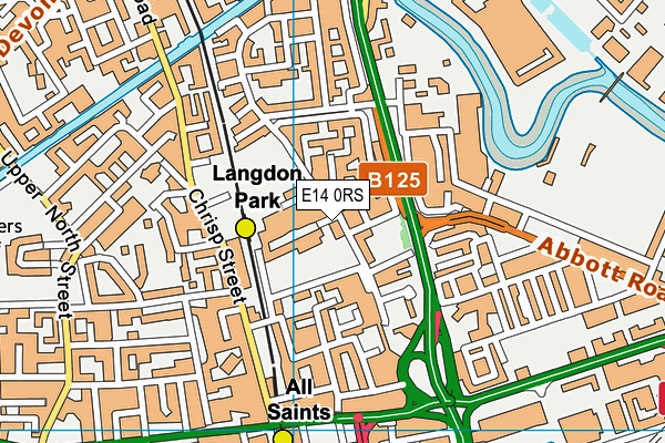 E14 0RS map - OS VectorMap District (Ordnance Survey)