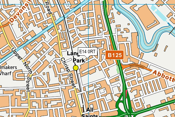 E14 0RT map - OS VectorMap District (Ordnance Survey)