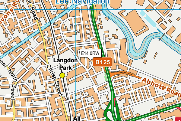 E14 0RW map - OS VectorMap District (Ordnance Survey)