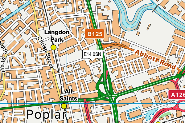 E14 0SN map - OS VectorMap District (Ordnance Survey)