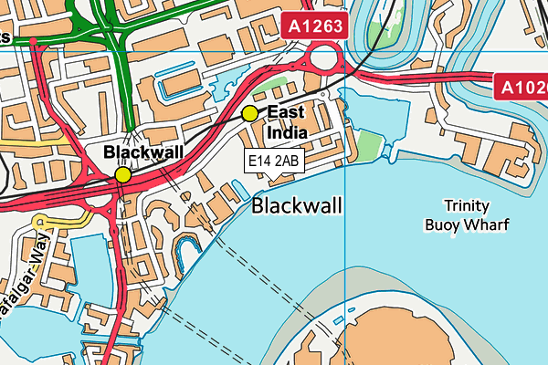 E14 2AB map - OS VectorMap District (Ordnance Survey)