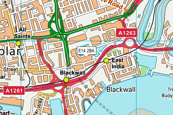 E14 2BA map - OS VectorMap District (Ordnance Survey)