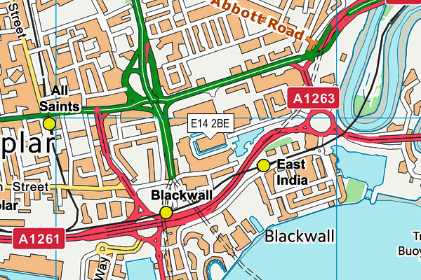 Puregym (London East India Dock) map (E14 2BE) - OS VectorMap District (Ordnance Survey)