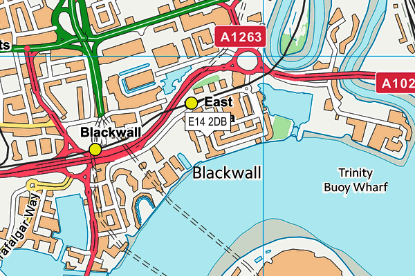 E14 2DB map - OS VectorMap District (Ordnance Survey)