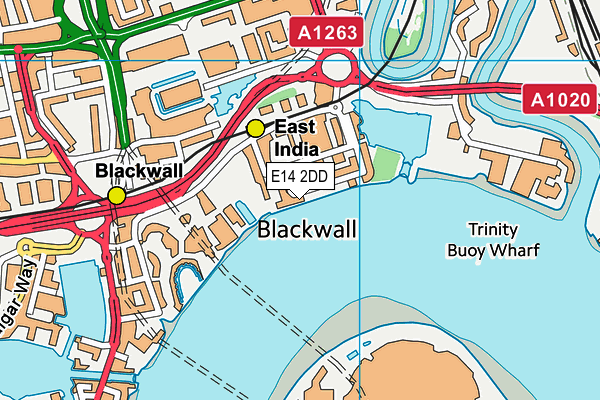 E14 2DD map - OS VectorMap District (Ordnance Survey)