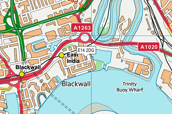 E14 2DG map - OS VectorMap District (Ordnance Survey)