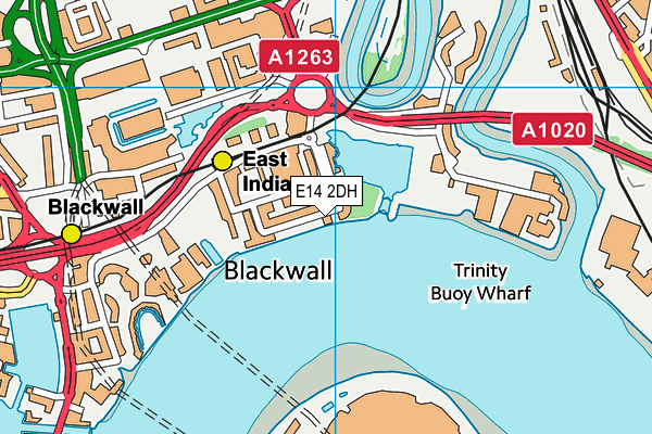 E14 2DH map - OS VectorMap District (Ordnance Survey)