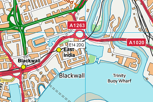 E14 2DQ map - OS VectorMap District (Ordnance Survey)