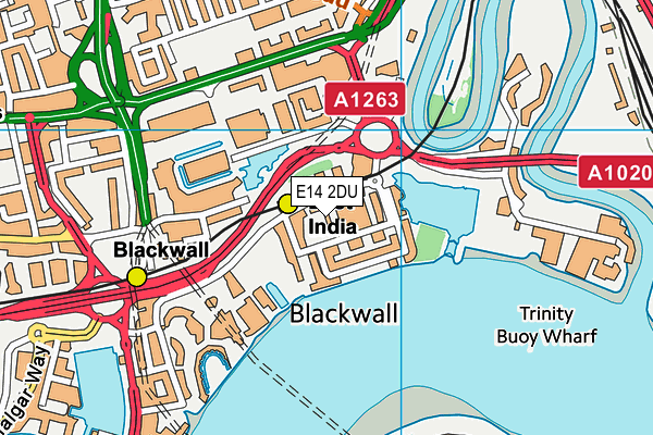 E14 2DU map - OS VectorMap District (Ordnance Survey)