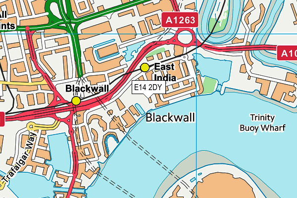 E14 2DY map - OS VectorMap District (Ordnance Survey)