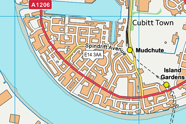 E14 3AA map - OS VectorMap District (Ordnance Survey)