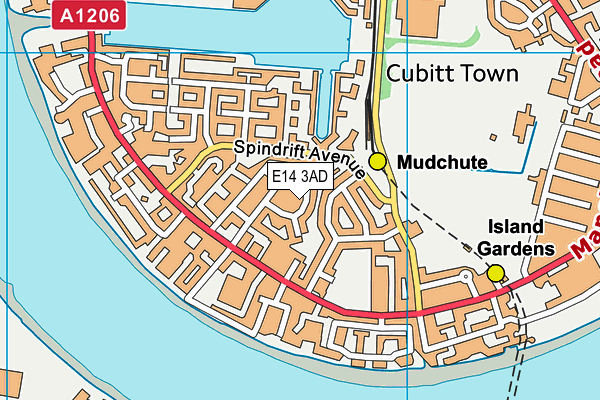 E14 3AD map - OS VectorMap District (Ordnance Survey)