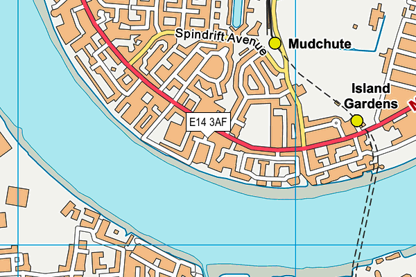 E14 3AF map - OS VectorMap District (Ordnance Survey)