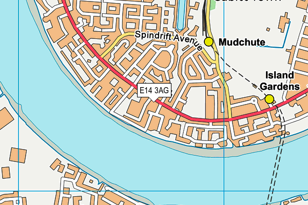 E14 3AG map - OS VectorMap District (Ordnance Survey)
