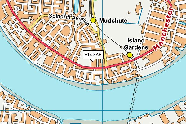 E14 3AH map - OS VectorMap District (Ordnance Survey)