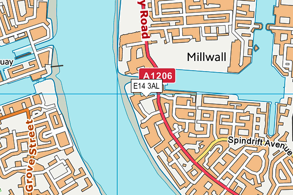 E14 3AL map - OS VectorMap District (Ordnance Survey)