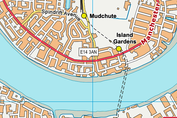 E14 3AN map - OS VectorMap District (Ordnance Survey)