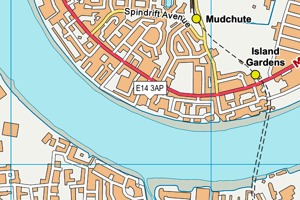 E14 3AP map - OS VectorMap District (Ordnance Survey)