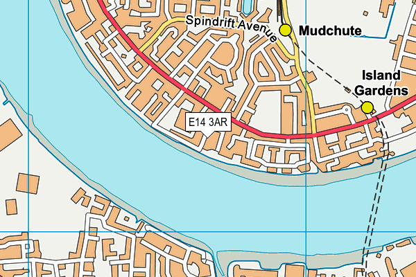 E14 3AR map - OS VectorMap District (Ordnance Survey)