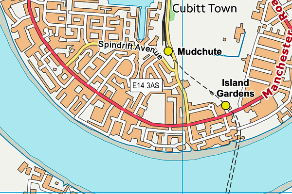 E14 3AS map - OS VectorMap District (Ordnance Survey)