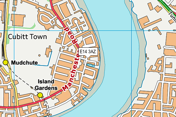 E14 3AZ map - OS VectorMap District (Ordnance Survey)