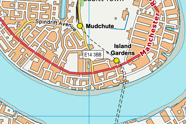 E14 3BB map - OS VectorMap District (Ordnance Survey)