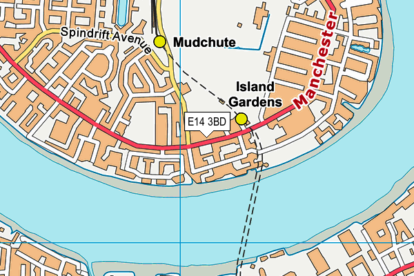 E14 3BD map - OS VectorMap District (Ordnance Survey)