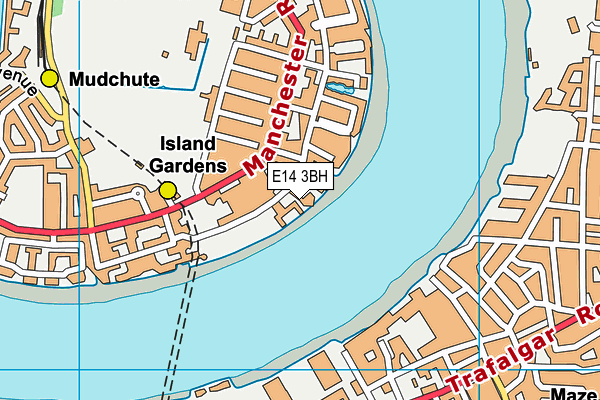 E14 3BH map - OS VectorMap District (Ordnance Survey)