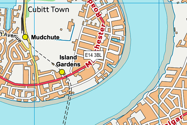 E14 3BL map - OS VectorMap District (Ordnance Survey)
